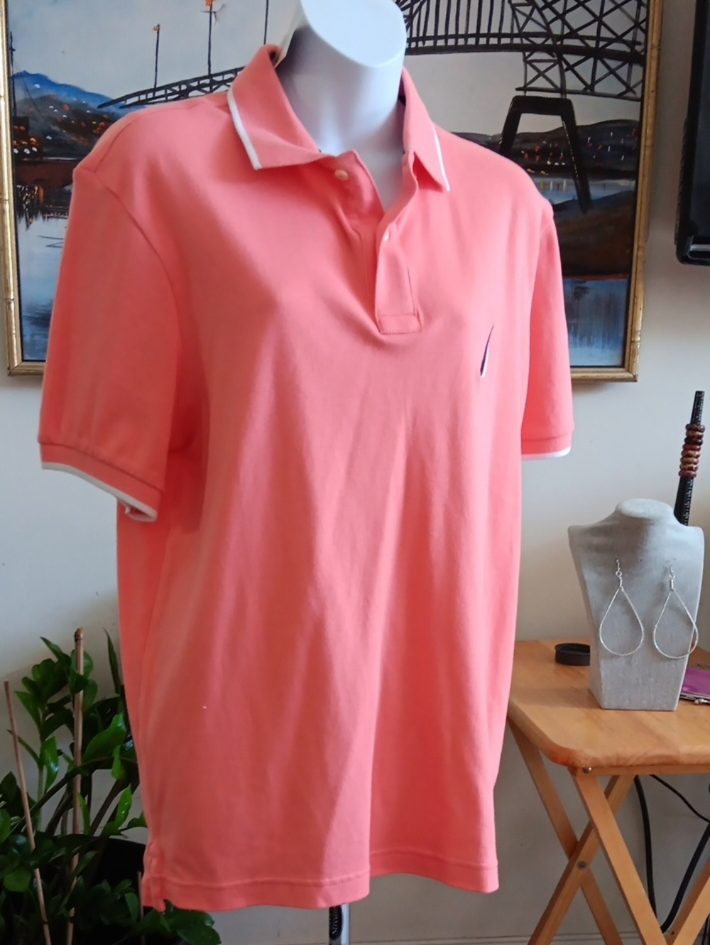 Nautica Classic Coral Polo Shirt Medium NWT